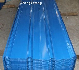 PU Coating  Corrugated Steel Roofing Sheets , Exhibition Pavilion Color Coated Profile Sheet